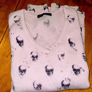 Skull Cashmere Sweater/ Pink / Size Large